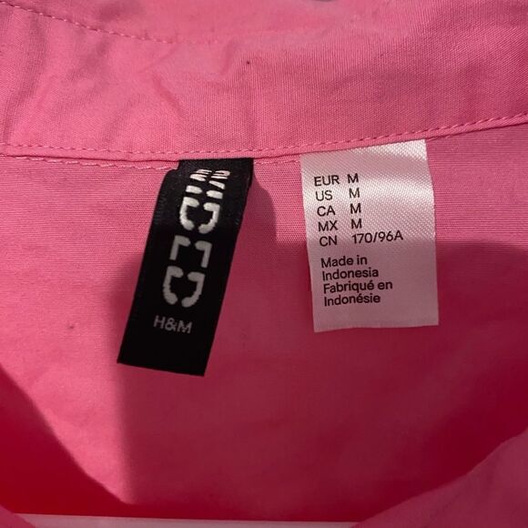 Pink boyfriend style blouse h&m NEW - Picture 4 of 4